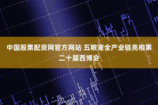 中国股票配资网官方网站 五粮液全产业链亮相第二十届西博会